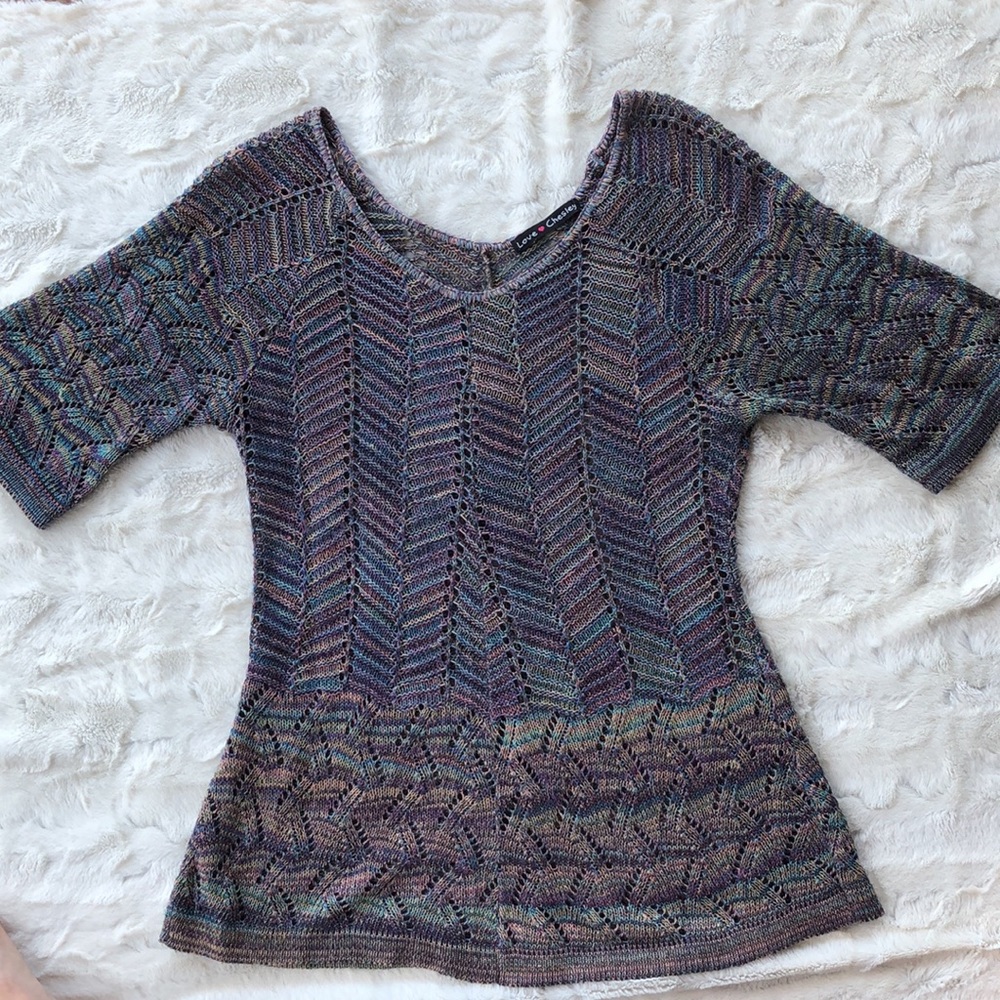 Love ❤️ Chesley Jewel-tone Airy 1/2 Sleeve Top - Picture 2 of 7